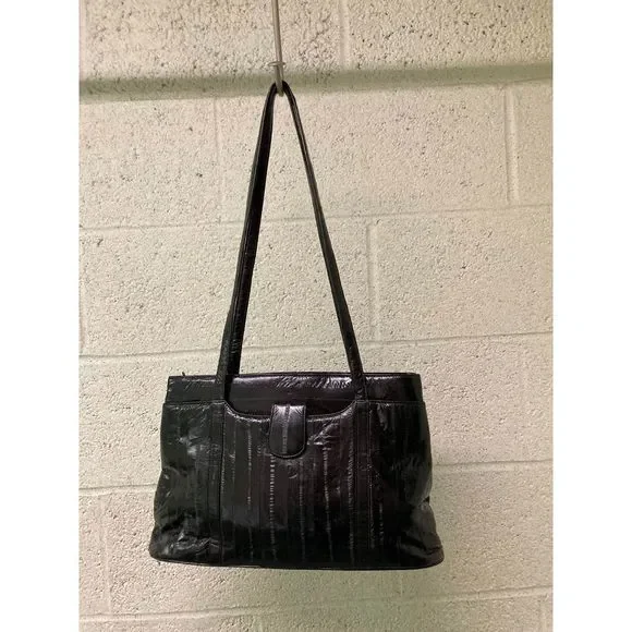 Eel Skin Vintage Black Shoulder Bag EXCELLENT CONDITION - Picture 11 of 17